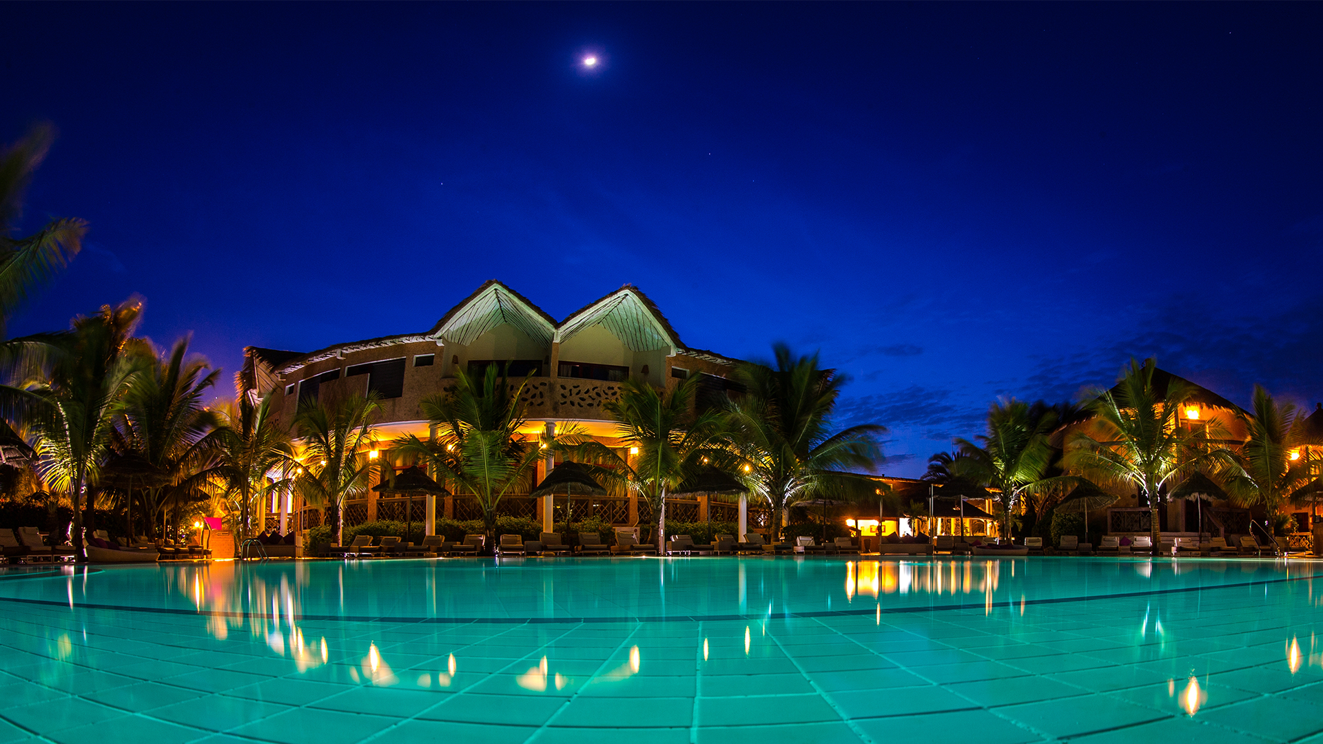 Hotel Senegal Saly Lamantin Beach Resort Piscine Nuit
